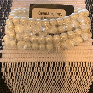 Faux Pearl and Crystals Stack Bracelet NWT